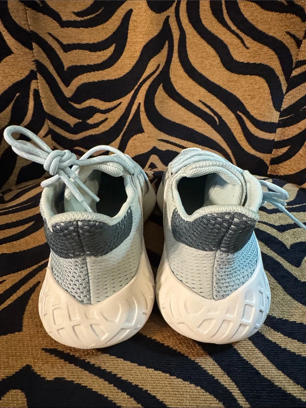 Adidas Pale Green Knit Lace-Up Sneakers